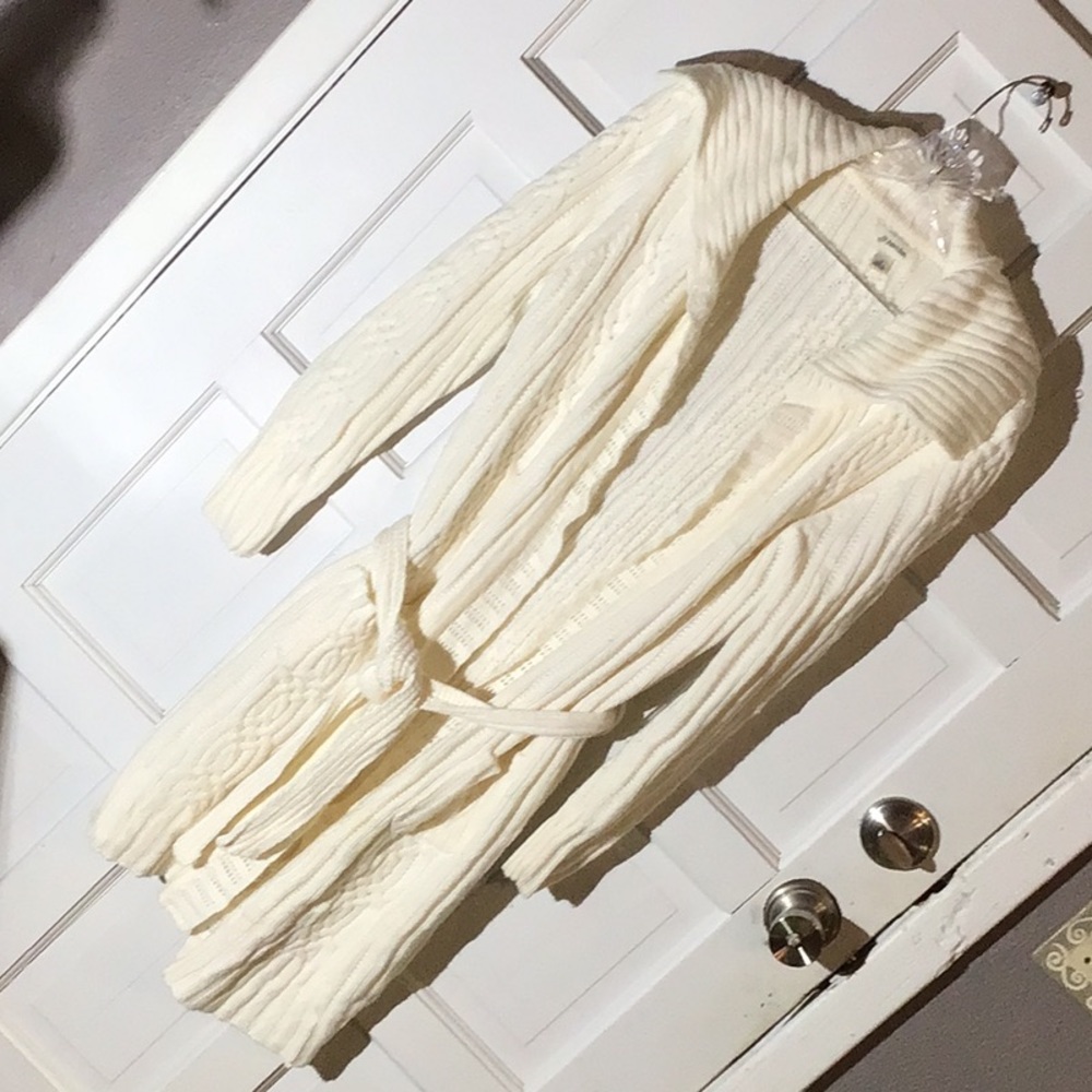 ST. JOHN’S BAY KNIT OPEN CARDIGAN WITH BELT